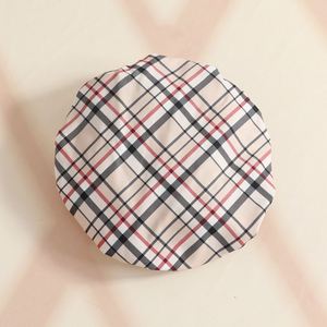 Ensemble d'été pour bébé <span class=keywords><strong>fille</strong></span> de 0 à 3 <span class=keywords><strong>ans</strong></span> : Manteau sans manches à col montant simple boutonnage en laine peignée + Robe-veste à carreaux côtelés et chapeau - Product Image 6