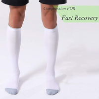 Chaussettes de compression sportives personnalisées en usine, hauteur genou, 20-30 mmHg, pour le soutien de la circulation, respirantes, écologiques, avec semelle personnalisée