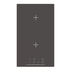 Table de cuisson à induction 2 zones encastrable, verre noir, surface facile à nettoyer - Product Image 1