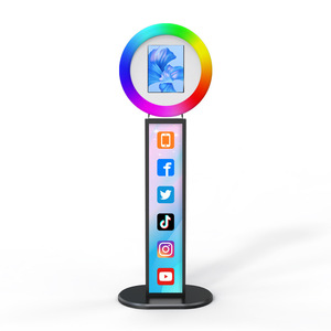 RGB Dimming LED Ring Light Flat Panel Photo Booth Portable Wedding Party Photo Booth With Remote App Control For Smartphones - Product Image 1