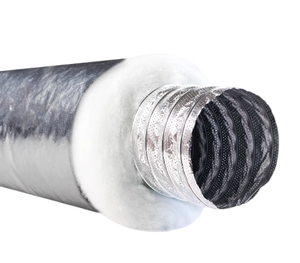 ท่ออากาศอลูมิเนียมมีความยืดหยุ่นหุ้มด้วยฟอยล์ฉนวนสำหรับระบบ HVAC ฉนวนกันความร้อนสำหรับเครื่องปรับอากาศส่วนกลางและชิ้นส่วน HVAC - Product Image 2