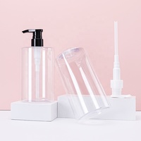 Bouteilles cylindriques vides en plastique de 1 litre avec logo personnalisé pour shampoing, après-shampoing et savon liquide cosmétique, en vrac