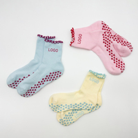 Chaussettes de sport antidérapantes en coton de haute qualité pour femme, avec logo personnalisé, idéales pour la danse, le Pilates et l'entraînement quotidien – Grande Vente
