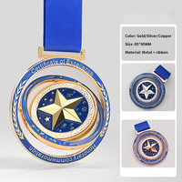 Médaille de sport rotative personnalisée en alliage de zinc doré 3D, breloque de médaille de football, de basketball, de soccer, médaille de sport rotative