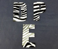 Lettres en acrylique 3D personnalisées, lettres découpées en acrylique à motif zèbre, décoration murale DIY, lettres publicitaires pour boutique, décoration de la maison