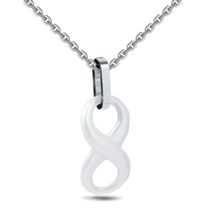 Pendentif infini en céramique, collier géométrique blanc pour tenue décontractée, origine Zhejiang BF1277 - Product Image 5