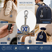 Élégante chaîne de sac bicolore argent-or en alliage de zinc, type gourmette, avec fermoir mousqueton et pendentif carré