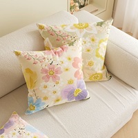 Housse de coussin carrée en velours à motif animal personnalisé Hoshom, 100% coton, lavable, pour la maison, le salon