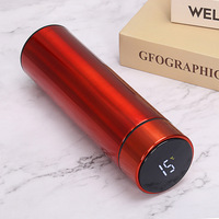 500Ml/17OZ Murah Led Cerdas Suhu Mengukur Botol Air 304 Stainless Steel Termal Cangkir Isolasi Termometer Mug