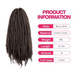 Kinky Afro Curl Ombre Extensión de cabello Barato Marley Trenza Extensión de cabello Marley Trenzado de cabello Marley Trenza Marely - Product Image 2