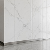 WYRAX Panda Blanc pour vestiaire de salle de sport, douche, panneau mural en PVC imitation marbre 1220x2440mm, épaisseur 5mm, faible entretien, plaque pour zones humides