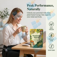 Poudre de Matcha aux Champignons Marque Privée OEM ODM, Mélange de Thé Vert Fonctionnel Végétal, Formule Personnalisée, Emballage en Vrac, Usine