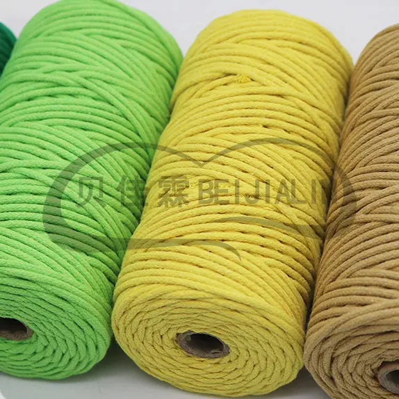 Venta caliente precio comercial varias cuerdas de algodón trenzado de colores