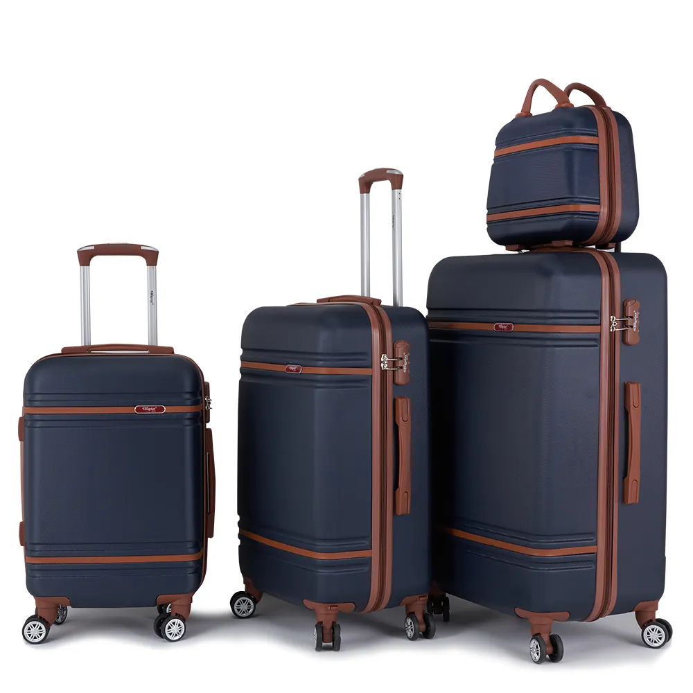 Usine OEM 4 pièces ABS valise ensemble voyage 20 24 28 pouces dur bagages ensemble bagages sur roues