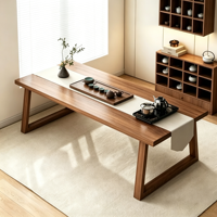 Ensemble table et chaises de style chinois moderne, table à thé minimaliste avec grande planche pour la maison, le bureau ou le balcon