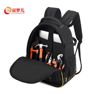 Mochila para herramientas de tela Oxford, 15-19 bolsillos, capacidad de 200 libras, correas ajustables, cierre de cremallera, bolsa de herramientas amarilla para electricistas - Product Image 4