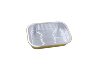 Barquettes jetables en aluminium de 1300 ml/35 oz de qualité alimentaire pour la restauration, rectangulaires, à parois lisses et à rebord inversé, avec revêtement en aluminium