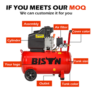 Compressore d'Aria Industriale BISON(CHINA) a Cinghia, 50L, 1500W, 220V, 8Bar, 115PSI per Cantieri Edili - Product Image 4
