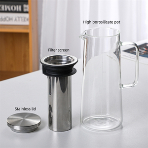 Macchina per caffè freddo e infusore per tè con caraffa di vetro resistente al calore ad alto borosilicato con filtro rimovibile in acciaio inossidabile - Product Image 6