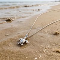 Collar con Colgante de Tortuga de Acero Inoxidable Chapado en Oro de 18K con Cadena de Eslabones, Estilo Bohemio, Joyería Infantil para Aniversario