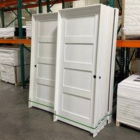 Porte intérieure pré-montée en bois HDF, style Shaker, à 4 panneaux, en MDF blanc apprêté, pour chambre à coucher, disponible depuis notre entrepôt local aux États-Unis.