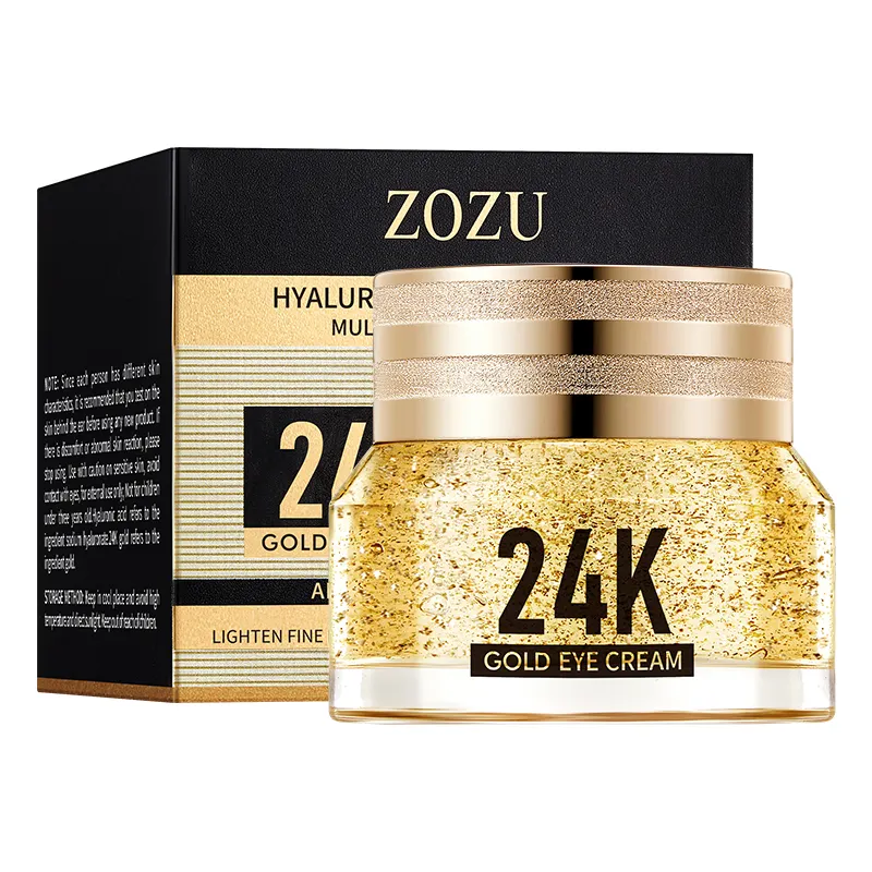 24K vàng Hyaluronic axit chống nhăn đa hành động chăm sóc mắt Kem chống quầng thâm nếp nhăn túi mắt loại bỏ kem mắt