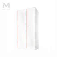 Armoire de rangement murale moderne blanche en métal à 4 portes avec serrure à clé pour l'école, la maison et l'usage commercial