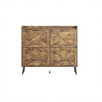 Meuble à chaussures mural ajustable et personnalisable, design étroit pour entrée compacte, style nordique rustique en bois