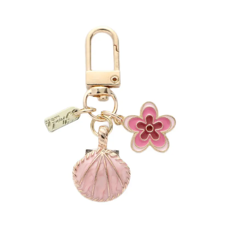 Cute Colorful Shell Flower Key Ring Beach Key Chains Sea Souvenir Gifts For Women Girls Diy Bag Car Key Pendant