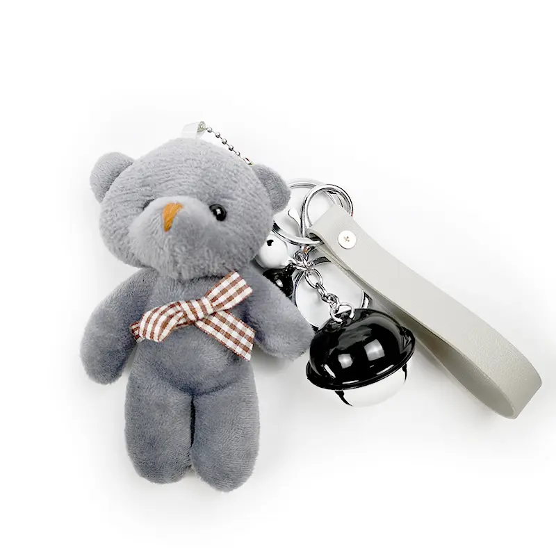 Gantungan Kunci boneka beruang teddy, gantungan kunci Natal boneka Harga kompetitif kustom