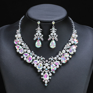 <span class=keywords><strong>2022</strong></span> nuevo collar traje de mujer de dos piezas de aleación elegante vestido de novia - Product Image 5
