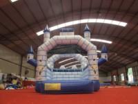 Château gonflable Nova Rides bleu et blanc, château de saut gonflable de haute qualité