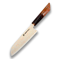 Accessoires de cuisine Couteau de cuisine japonais en acier damas à 33 couches de cuivre Couteau Santoku tranchant