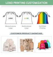 Vente en gros de sacs à dos personnalisés en toile de lin biologique et coton avec cordon de serrage, cadeaux promotionnels à la mode de 9x10 10x15 15x20 tailles