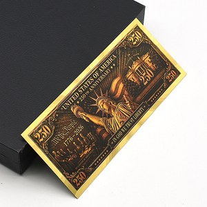 Billet de banque commémoratif en or 24 carats des États-Unis, 250e anniversaire, 1776-2026, double face, 15,4x6,5 cm, motif Liberté et Indépendance - Product Image 4