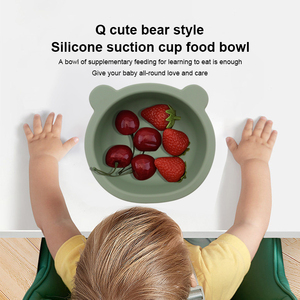 Vajilla de Silicona de Grado Alimenticio para Bebés, Diseño de Oso, Libre de BPA, Juego de Platos y Tazones Ecológicos para Niños - Product Image 2