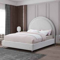 Tête de lit demi-cercle minimaliste intemporelle rembourrée pour lit simple ou queen size – Mobilier de chambre à coucher et design intérieur