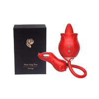 Intimer Rosen-Vibrator Spielzeug Dildo Elektrischer Schock Klitoris-Stimulator Nippel-Zungen-Lecken Liebes-Ei Dehnbares Sexspielzeug für Frauen
