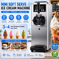 Machine à gelato de table super silencieuse à saveur unique / Machine à crème glacée molle mini commerciale avec pompe à air de prérefroidissement