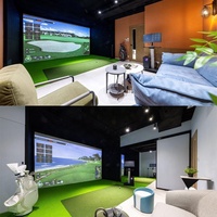 Simulateur de golf d'intérieur à la maison avec système interactif de moniteur de lancement de jeu de projection et de simulateur de football