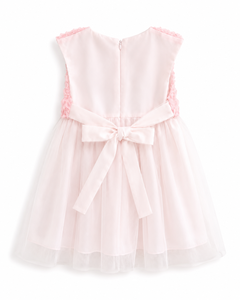 Vestido de Tul con Rosetas 3D para Bebé Niña, con Falda Rosa, para Momentos Especiales - Product Image 1