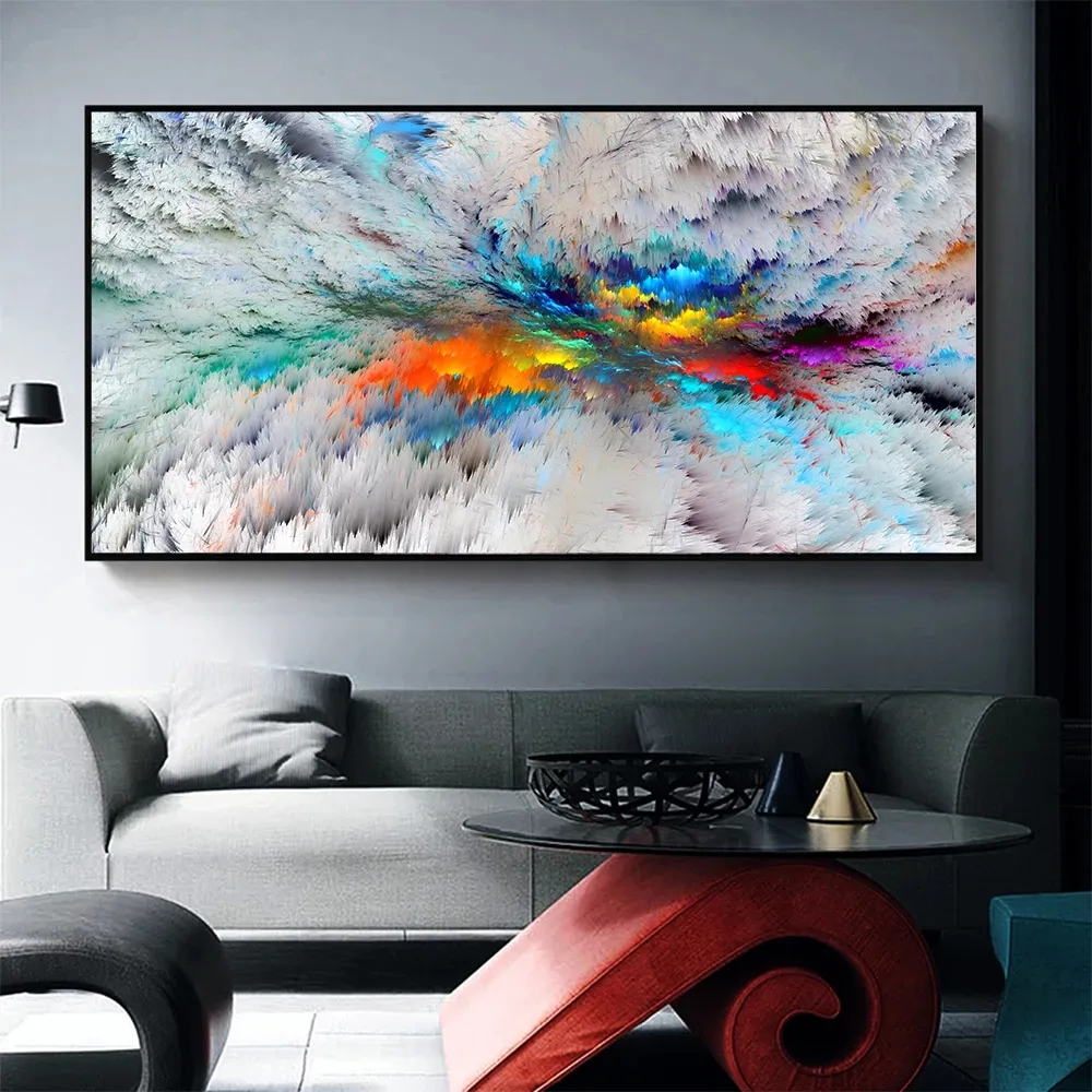 בד ציורי קיר אמנות נוף תמונה בד הדפסת מופשט ענן ציור לסלון בית תפאורה