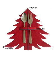 Porte-couverts en feutre écologique pour Noël, manchon creux en feutre pour couverts de table de fêtes