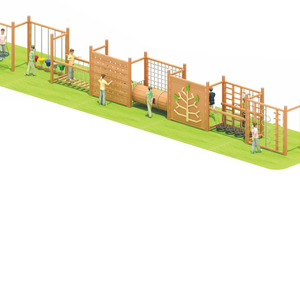 Columpio de madera para niños, pasillo de madera, patio de juegos al aire libre, equipo de aventura - Product Image 6