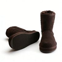 Bottes de neige en gros OEM/ODM pour femmes, bottes d'hiver en fourrure de mouton, cuir de vache chaud pour hommes, imperméables, vente directe d'usine