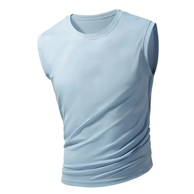 Großhandel Polyester Spandex Plain Jersey Kompression Tank Top mit ärmellosen Weste Sport für Männer leere Turn weste Fitness T-Shirt