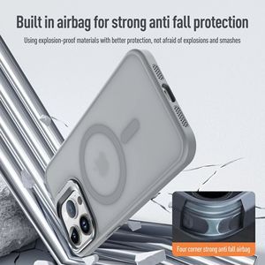 Ốp điện thoại iPhone 16 12 Pro Max chống rơi, khung kim loại chắc chắn, nam châm mạnh, mặt lưng mờ PC, bảo vệ toàn diện - Product Image 3