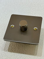 Prise double pôle UK 13A 250V en acier inoxydable nickel brillant avec chargeur universel USB/Type-C et variateur d'intensité lumineuse