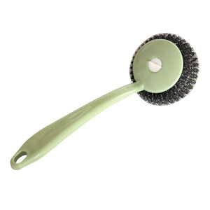 Brosse de nettoyage suspendue pour cuisine Offre Spéciale Brosse à billes en acier à long manche pour enlever la graisse - Product Image 4