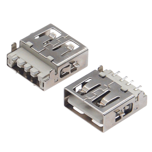 Connecteur USB 2.0 Type-A Femelle à Angle Droit, Montage SMT Encastré à Profil Bas Sans Bride, 4 Broches avec Ailettes de Fixation - Product Image 5